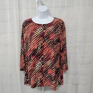Vintage JM Collection Blouse Grunge Goth Casual Red Black M
